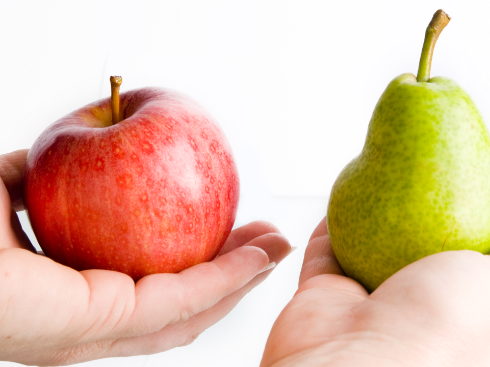 Comparing apples to pears